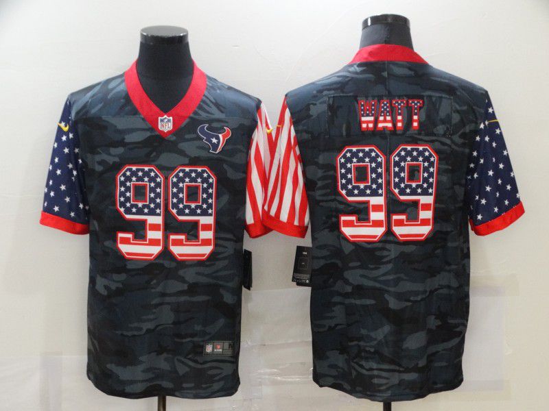Men Houston Texans #99 Watt Camouflage national flag Nike Limited NFL Jersey